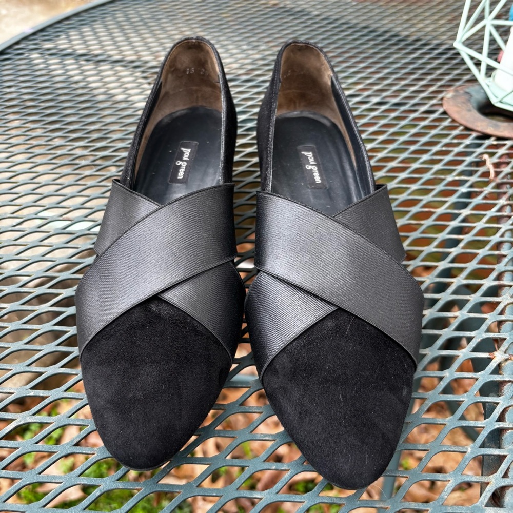 Black Suede Slip-On Loafers with Crisscross Straps